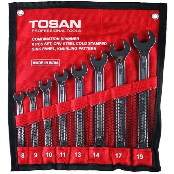 ست آچار یک سر رینگ یک سر تخت توسن 8 عددی مدل TI101-S8